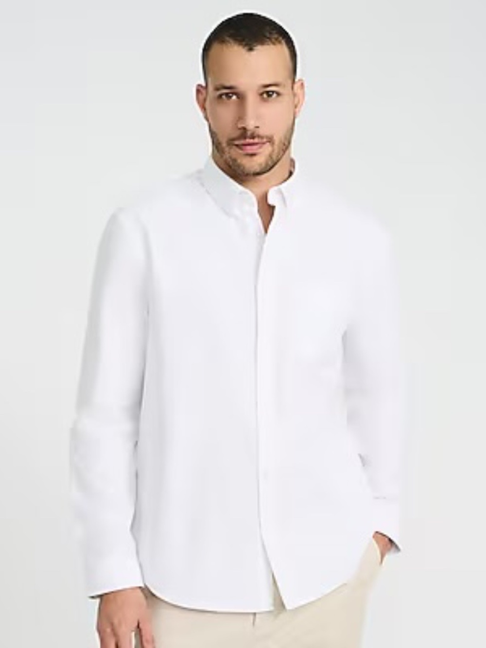 Express Slim Solid Stretch Pinpoint Oxford 1 MX Dress Shirt